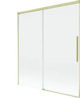 Sprchové dvere MEXEN/S - Rox vaňová zástena 2-krídlová posuvná 150 x 150, transparent, zlatá kartáčovaná 8C9-150-001-55-00