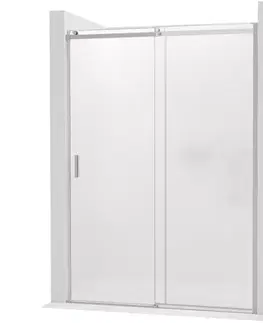 Sprchovacie kúty CERANO - Sprchové posuvné dvere Santoro - pravá - 6 mm - chróm, mliečne sklo - 110x195 CER-663241
