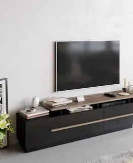 TV stolíky TV stolík Pia - Black, Walnut