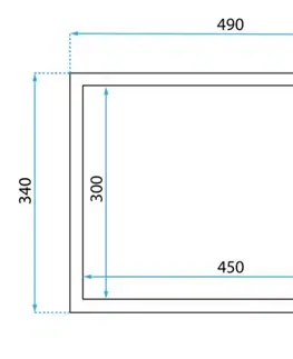 Doplnky do kúpeľne REA - Zápustná polica pre vstavanie 30x45 čierna mat REA-05604