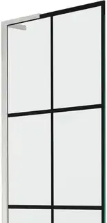 Sprchové dvere MEXEN/S - Next L vaňová zástena FIX 60 x 150, čierna vzor, nikel kartáčovaná 895-060-000-03-77-97