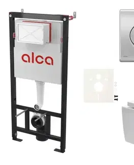 Záchody Cenově zvýhodněný závěsný WC set Alca do lehkých stěn / předstěnová montáž + WC SAT Brevis SIKOASW3 SIKOASW3