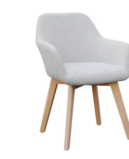 Kreslá KONDELA Clorin New kreslo svetlosivá / buk