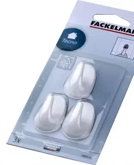 Vešiaky a háčiky na stenu Háčiky biele 4 cm, 3 ks 20601