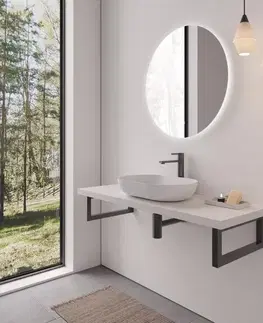 Kúpeľňový nábytok CERANO - Doska pod umývadlo Navira Pro + 2 konzoly pod dosku - biela matná - 100x46x3,6 CER-606012