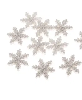 Vianočné dekorácie Súprava vianočných ozdôb Snehová vločka, 12 ks, polyresin
