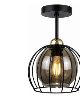 Svietidlá Keter Lighting Prisadený luster SOLO BLACK 1xE27/60W/230V čierna/zlatá 1492