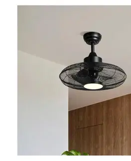 Ventilátory Eglo 35133 - LED stropný látor IGELDO LED/15W/230V, priemer 53 cm, čierny + diaľkové ovládanie 35133