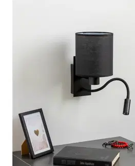 Svietidlá Brilagi - LED Nástenná lampa NUBILA 1xE27/25W/230V + LED/3W čierna BG1558+BG1581