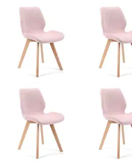 Jedálenské stoličky Sada 4 ks - Moderné kreslo MIRKA, ružová