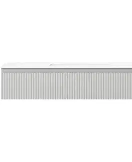Kúpeľňový nábytok MEXEN/S - Rivel kúpeľňová skrinka 120 cm s umývadlom Otis, 1 šuplík, reliéf, šedá mat/biela mat 91A20-12023-1-BF62-W18M01
