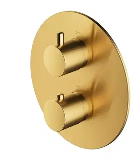 Kúpeľňové batérie OMNIRES - Y termostatická sprchová batéria podomietková, vrchná časť bez telesa zlatá kartáčovaná /GLB/ Y1236ROGLB