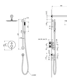 Kúpeľňové batérie OMNIRES - Y systém sprchový podomietkový, 2-výstupový, brúsený grafit SYSY47GR