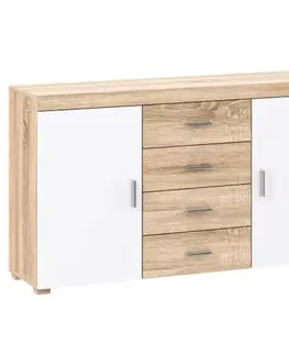 Komody do spálne Komoda Remos 2D4S sonoma/biela