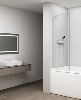 Sprchové dvere POLYSAN - FISA vaňová zástena 600x1500, biela mat, číre sklo FS1062-W