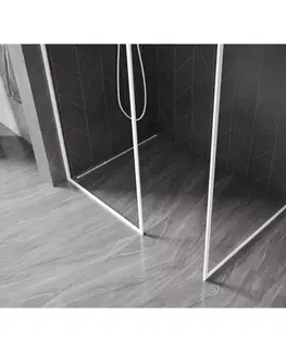 Sprchové dvere MEXEN/S - Kyoto-F Sprchová zástena WALK-IN s rámom 150 x 95, transparent 8 mm, biela 800-150-202-04-20-095