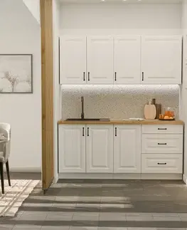 Modulový kuchynský nábytok Kuchynská linka Stilo Biely/Biely 180cm bez pracovnej dosky