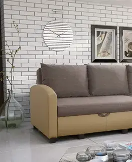 Rohové sedačky PORTOS rohová sedačka, hnedá/Madryt 123