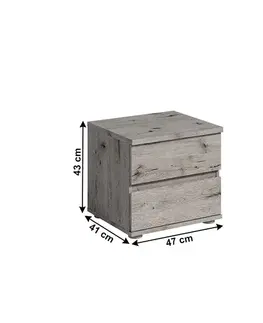 Nočné stolíky KONDELA Togos nočný stolík (2 ks) dub welington
