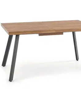 Jedálenské stoly Stôl Berlin 90x160 mdf/oceľ – medový orech/čierna