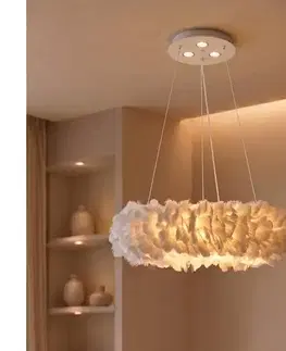 Svietidlá BRILAGI - LED luster na lanku FEATHER 3xE27/40W/230V + 3xLED/3W pr. 40 cm biela BRI938