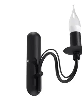 Svietidlá  Nástenné svietidlo MINERWA 1xE14/40W/230V čierna SL.0220