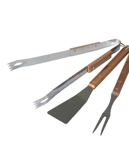 Grilovacie náradie NABBI AE189 grilovacie náradie drevo / chróm