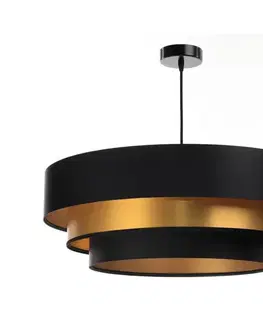 Svietidlá  Luster na lanku TRINITI 1xE27/60W/230V čierna/zlatá 050-088-60