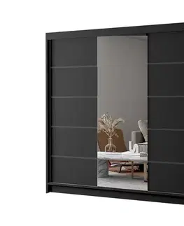 Šatníkové skrine OLEANDER VI šatníková skriňa, čierna