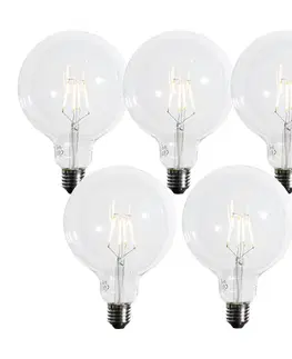 LED osvetlenie Sada 5 E27 3-stupňových stmievateľných LED žiaroviek so špirálovým vláknom G125 4W 450 lm 2700K