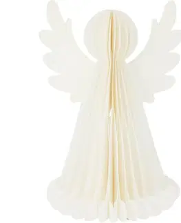 Vianočné dekorácie Svietiaca vianočna dekorácia Anjel, 28 cm, 6 LED, na batérie, časovač