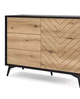 Komody do spálne Komoda Diamond KSZ104 dub evoke/čierna