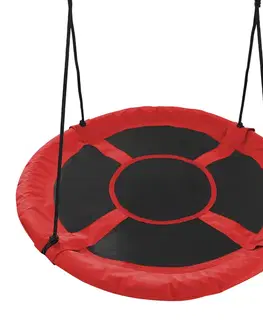 Hojdačky NABBI Nest detská hojdačka 95 cm čierna / červená