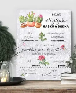 Tabuľky s venovaním (darčeky) Darček pre starých rodičov - Tabuľka s vyznaním lásky pre babičku a deduška na Vianoce