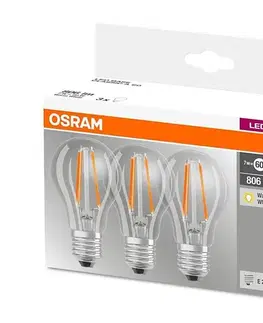 LED osvetlenie SADA 3x LED Žiarovka VINTAGE E27/7W/230V 2700K - Osram 4058075819290
