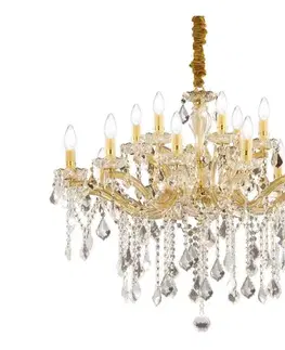 Svietidlá Ideal Lux - Krištáľový luster na reťazi FLORIAN 18xE14/40W/230V pr. 86 cm zlatá 075181