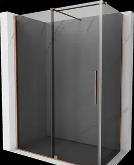 Sprchovacie kúty MEXEN/S - Velár sprchovací kút, posuvné dvere 160 x 85, grafit, meď kartáčovaná 871-160-085-41-65