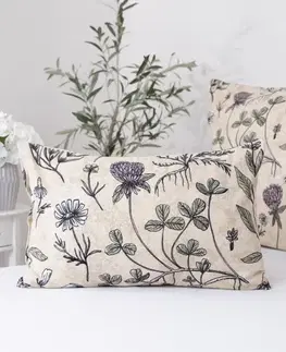 Dekoračné obliečky MKLozkoviny.sk Flanelová obliečka na vankúš 40 x 60 cm - Herbár-  -
