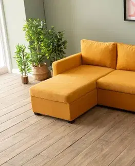 Pohovky a gauče Rohová rozkladacia pohovka Kado - Mustard