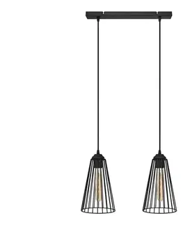 Svietidlá  Luster na lanku TORRI 2xE27/15W/230V čierna W-L 1344/2 BK-B
