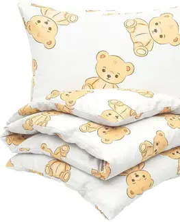 Obliečky 4Home Detské bavlnené obliečky do postieľky Teddies, 100 x 135 cm, 40 x 60 cm