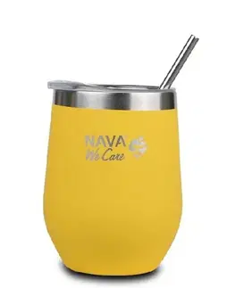 Termosky a termohrnčeky Kinekus Termohrnček so slamkou 360 ml nerez, žltý NAVA