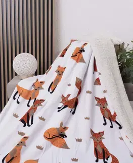 Deky MKLozkoviny.sk Baránková deka mikroplyš 220 × 200 cm – Líšky 02
