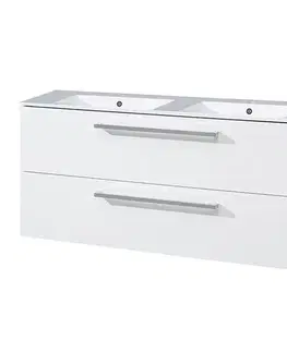 Kúpeľňový nábytok Mereo Bino, kúpeľňová skrinka s keramickým umývadlom 121 cm, biela CN663