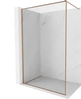 Sprchové dvere MEXEN/S - Kioto-F Sprchová zástena WALK-IN s rámom 50 x 202, transparent 8 mm, meď kartáčovaná 800-050-104-65-00