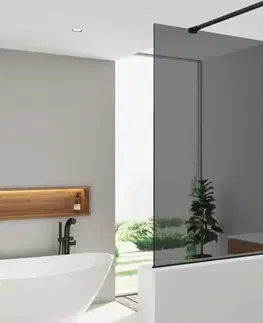Sprchové dvere Sprchová zástena SAT Walk-in 90x100 cm na zníženú priečku čierna SATBWIS90KSPRC SATBWIS90KSPRC