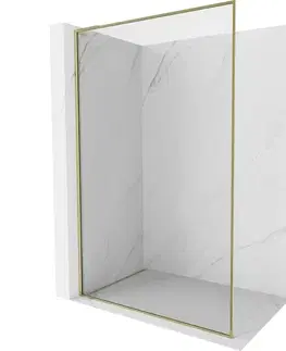 Sprchové dvere MEXEN/S - Kyoto-F L Sprchová zástena WALK-IN s rámom 65 x 202, transparent 8 mm, zlato 800-065-174-50-00