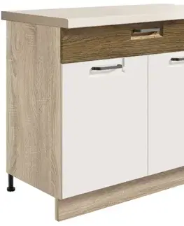 Kuchynské skrinky stojace Skrinka do kuchyne Favorit 7d Sonoma/White+Ribbeck
