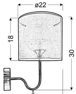 Nástenné svetlá Nástenná lampa čierna 1xE27 30cm BRAVA