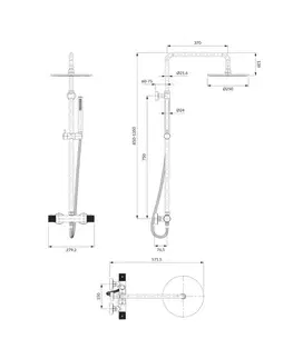 Sprchy a sprchové panely OMNIRES - CONTOUR termostatický sprchový stĺp antracyt /AT/ CT8044AT